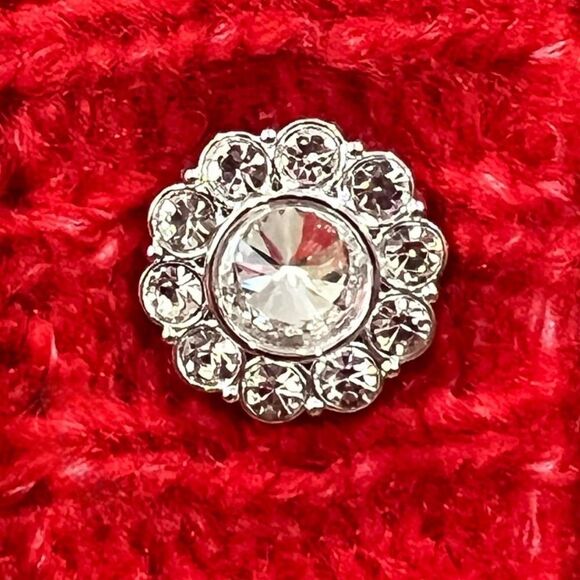 Jessica Simpson Red Cropped Wool Cardigan with Rhinestone Buttons Size Medium - Picture 5 of 14